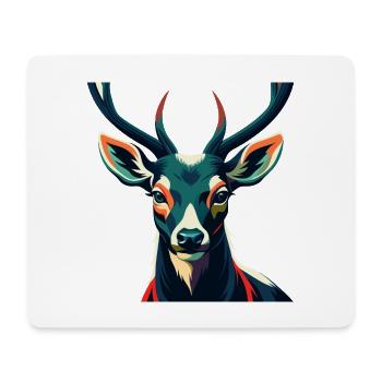 Hirsch Zeichentrickfigur Buntes Haustier Tier - Mousepad (Querformat) - Weiß - Vorne