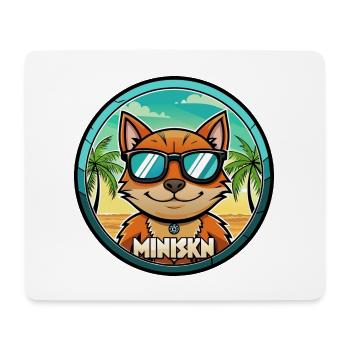 Minskin Katzenrasse Cartoon Sonnenbrille Strand - Mousepad (Querformat) - Weiß - Vorne