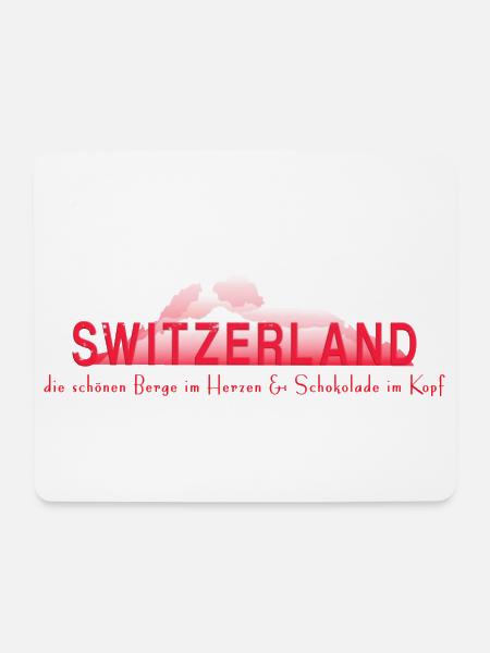 Schweiz Berge Schokolade - Mousepad (Querformat) - Weiß