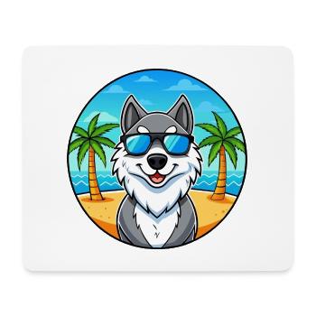 Seppala Sibirische Schlittenhunderasse Cartoon Sonnenbrille - Mousepad (Querformat) - Weiß - Vorne