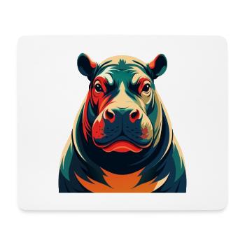 Nilpferd Cartoon Figur Buntes Haustier Tier - Mousepad (Querformat) - Weiß - Vorne