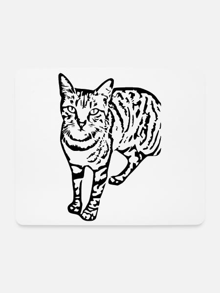 Schwarze Katze Katze Süßes Kätzchen Weihnachtsgeschenk - Mousepad (Querformat) - Weiß