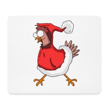 Poulet de Noël - Tapis de souris (format paysage) - blanc - Devant