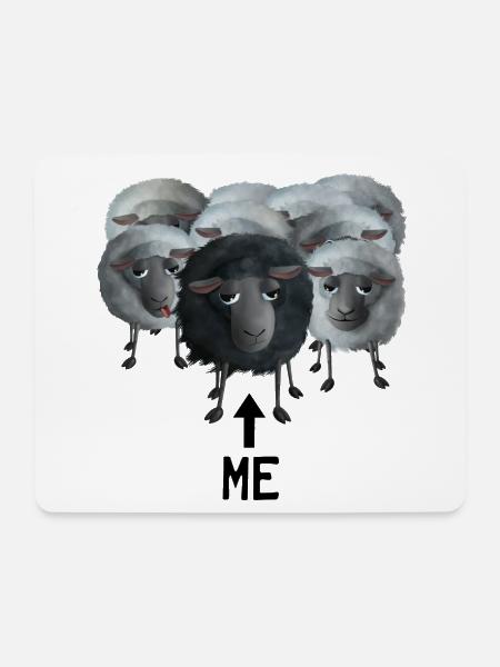 Schwarzes Schaf - Me Pfeil in der Herde - Mousepad (Querformat) - Weiß