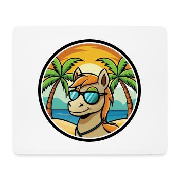 Pony Lustige Cartoon Sommer Strand Sonnenbrille Aufkleber - Mousepad (Querformat) - Weiß - Vorne
