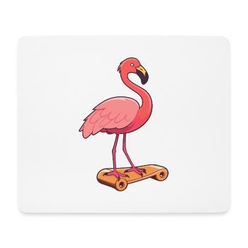 Lustiger Flamingo Kawaii Cartoon spielt Skateboard - Mousepad (Querformat) - Weiß - Vorne