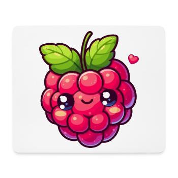 Himbeere - Herz - Mousepad (Querformat) - Weiß - Vorne
