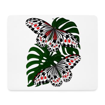 Schmetterling schwarz weiss Motte Falter - Mousepad (Querformat) - Weiß - Vorne