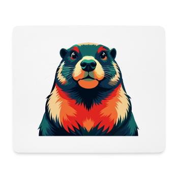 Murmeltier Cartoon Figur Buntes Haustier Tier - Mousepad (Querformat) - Weiß - Vorne