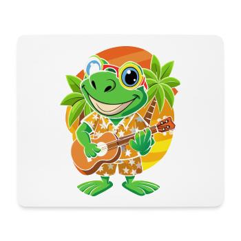 Lustiger Frosch Cartoon Sommer Strand Sonnenbrille Gitarre - Mousepad (Querformat) - Weiß - Vorne