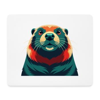 Biber Cartoon Figur Buntes Haustier Tier - Mousepad (Querformat) - Weiß - Vorne