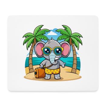 Elefant Lustige Cartoon Sommer Strand Sonnenbrille - Mousepad (Querformat) - Weiß - Vorne