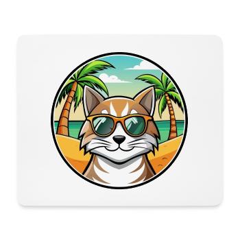 Sibirische Katzenrasse Cartoon Sonnenbrille Strand - Mousepad (Querformat) - Weiß - Vorne