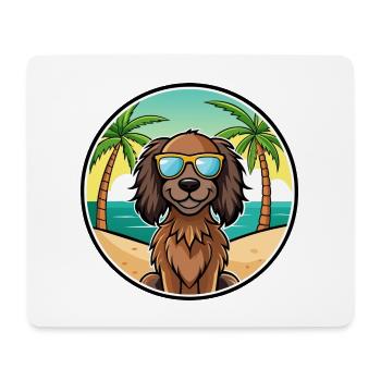 Deutsch Langhaar Vorstehhund Rasse Cartoon Strand - Mousepad (Querformat) - Weiß - Vorne