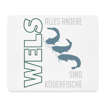 Wels angeln Waller fischen Sportfischen auf Wels - Mousepad (Querformat) - Weiß - Vorne