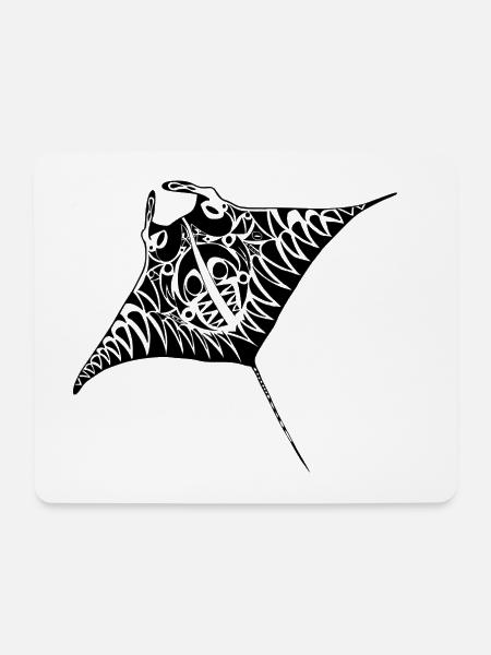 mantaray maori blk - Mousepad (Querformat) - Weiß