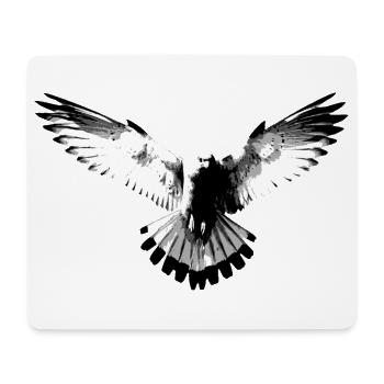 Faucon noir et blanc - Tapis de souris (format paysage) - blanc - Devant