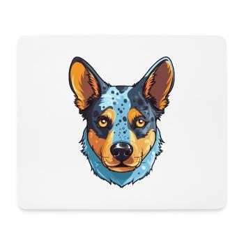 Australischer Rinderhund Rasse Aquarell Karikatur Kaw - Mousepad (Querformat) - Weiß - Vorne