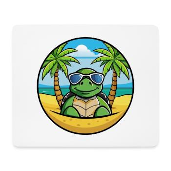 Turtle Funny Cartoon Summer Beach Sunglasses Cool - Mouse Pad (horizontal) - white - Front