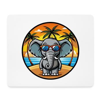 Lunettes de soleil de plage d’été de dessin animé drôle d’éléphant - Tapis de souris (format paysage) - blanc - Devant
