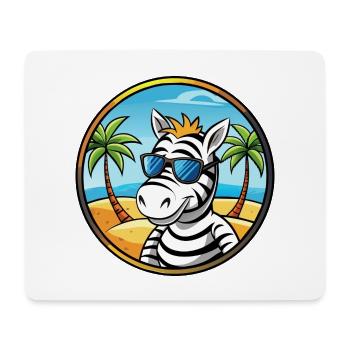 Zebra Lustige Cartoon Sommer Strand Sonnenbrille Cool - Mousepad (Querformat) - Weiß - Vorne