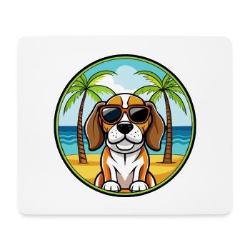 Beagle Harrier Hunderasse Cartoon Sonnenbrille Strand - Mousepad (Querformat) - Weiß - Vorne