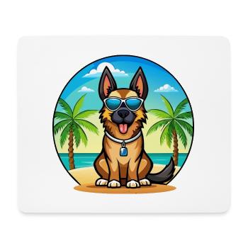 Deutsche Schafpudel Hunderasse Cartoon Sonnenbrille - Mousepad (Querformat) - Weiß - Vorne