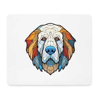 Pyrenäen-Mastiff-Hunderasse Aquarell-Illustration - Mousepad (Querformat) - Weiß - Vorne