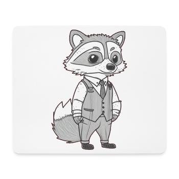 Renard occupé - Tapis de souris (format paysage) - blanc - Devant
