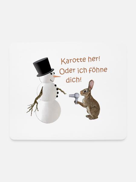 Karotte her! Oder ich föhne dich! - Mousepad (Querformat) - Weiß