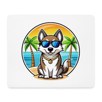 Ostsibirische Laika-Hunderasse Cartoon-Sonnenbrille - Mousepad (Querformat) - Weiß - Vorne