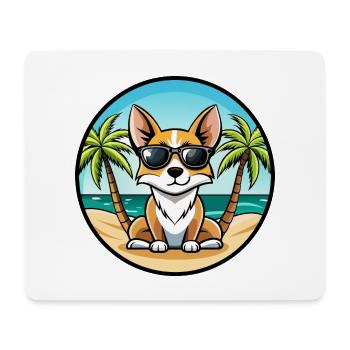 Miniatur Foxterrier Hunderasse Cartoon Sonnenbrille - Mousepad (Querformat) - Weiß - Vorne