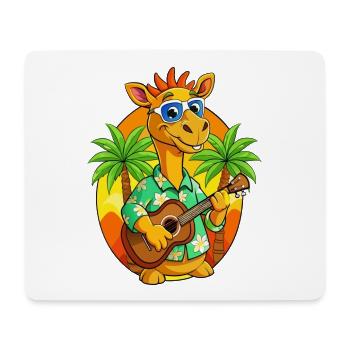 Drôle Camel Dessin animé Plage d’été Lunettes de soleil Guitare - Tapis de souris (format paysage) - blanc - Devant