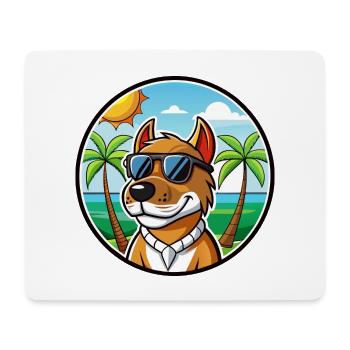 Norwegischer Windhund Dunker Hunderasse Cartoon Strand - Mousepad (Querformat) - Weiß - Vorne