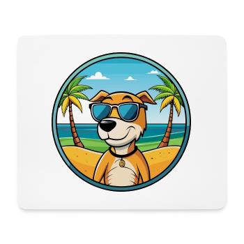 Auvergne Vorstehhund Rasse Cartoon Sonnenbrille Strand - Mousepad (Querformat) - Weiß - Vorne