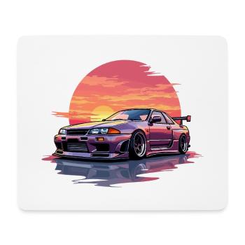 Skyline Sonnenuntergang - Mousepad (Querformat) - Weiß - Vorne