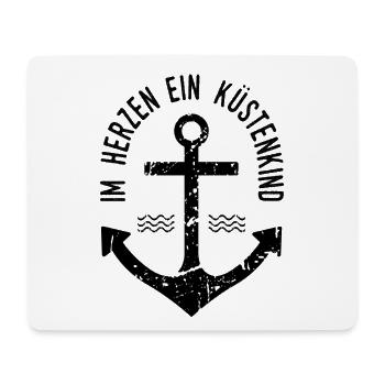 Im Herzen ein Küstenkind - Mousepad (Querformat) - Weiß - Vorne