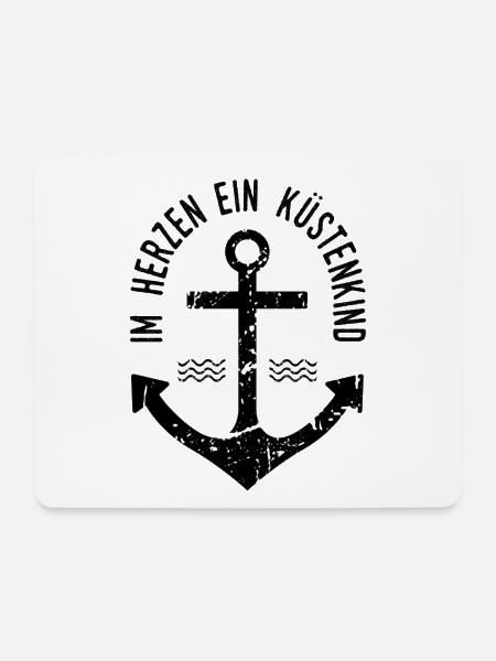 Im Herzen ein Küstenkind - Mousepad (Querformat) - Weiß