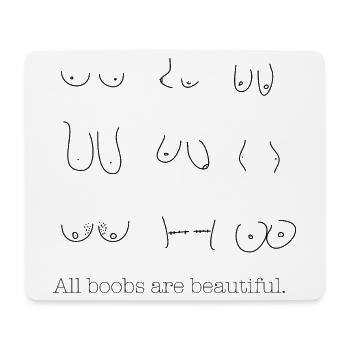All boobs are beautiful Design - Mousepad (Querformat) - Weiß - Vorne