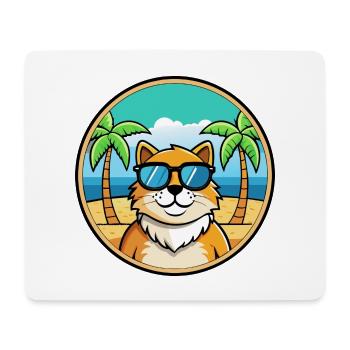 Ragamuffin Katzenrasse Cartoon Sonnenbrille Strand - Mousepad (Querformat) - Weiß - Vorne