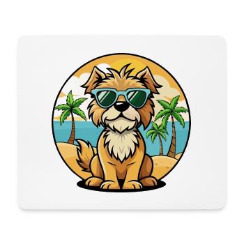 Brikett Griffon Vendéen Hunderasse Cartoon Strand - Mousepad (Querformat) - Weiß - Vorne