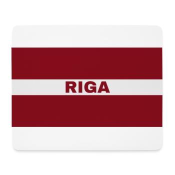 Riga Stadt in lettischer Flagge - Mousepad (Querformat) - Weiß - Vorne