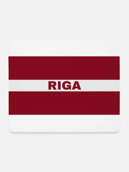 Riga City in Latvian Flag - Mouse Pad (horizontal) - white