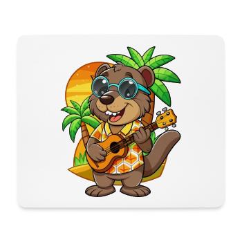 Lustige Biber Cartoon Sommer Strand Sonnenbrille - Mousepad (Querformat) - Weiß - Vorne