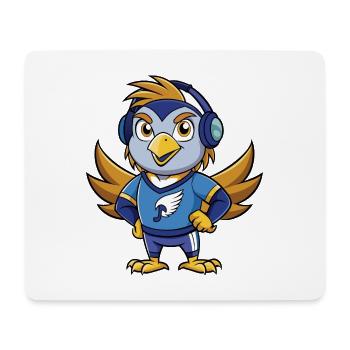 Falcon Funny Cartoon Character Musique de casque - Tapis de souris (format paysage) - blanc - Devant