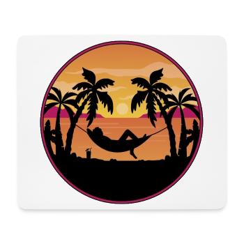 Palm Trees Hammock Sunset - Mouse Pad (horizontal) - white - Front