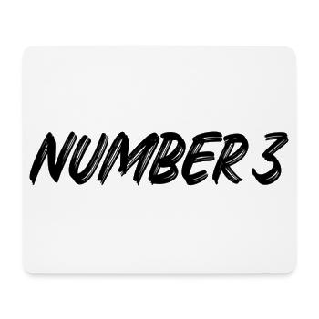 Number 3 - drei - dritter - dritte - 3 - Nummer 3 - Mousepad (Querformat) - Weiß - Vorne