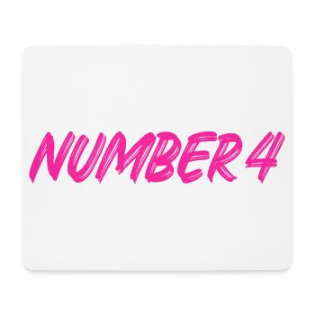 Number 4 - vier - vierter - vierte - 4 - Nummer 4 - Mousepad (Querformat) - Weiß - Vorne