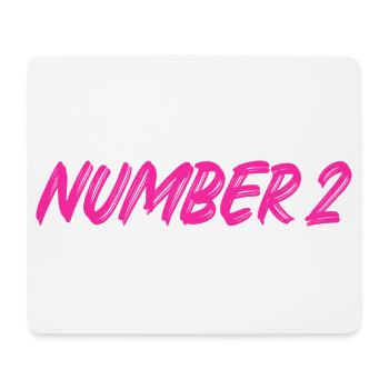Number 2 - zwei - zweiter - zweite - 2 - Nummer 2 - Mousepad (Querformat) - Weiß - Vorne