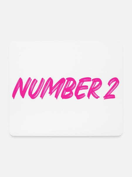 Number 2 - two - second - second - 2 - number 2 - Mouse Pad (horizontal) - white